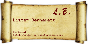 Litter Bernadett névjegykártya