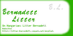 bernadett litter business card